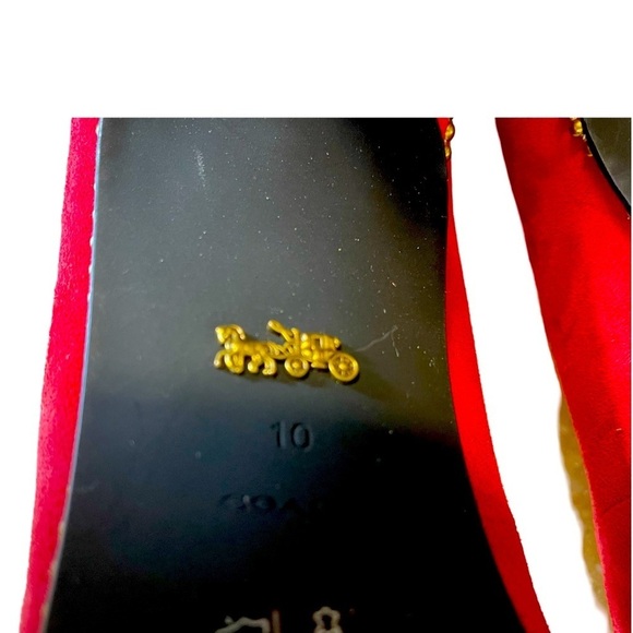 NWT Coach Red Suede Waverly Heels Size 10 š„ - Picture 9 of 14